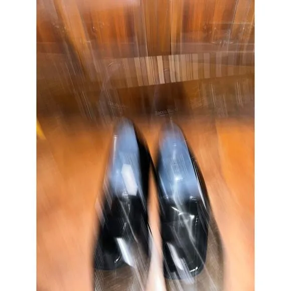 Bacco Bucci  Black Patent Leather  Top Strap Detail Made n Italy  Loafers  10.5W