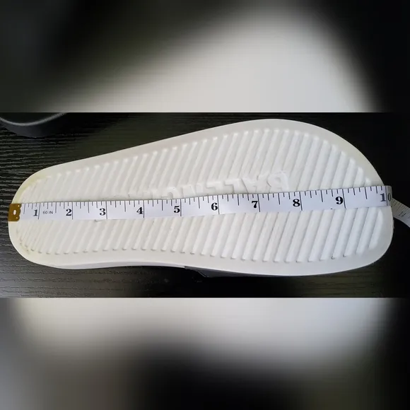 BALENCIAGA Mix Bi-Color Black &amp; White Logo Slide Sport Pool Slip on Sandal Sz. 8