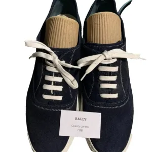 Bally Blue and White Sneakers with Minimalist Design