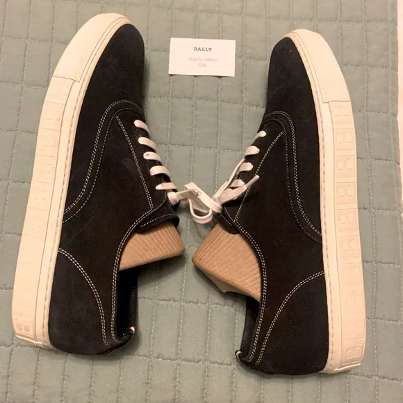Bally Blue and White Sneakers with Minimalist Design