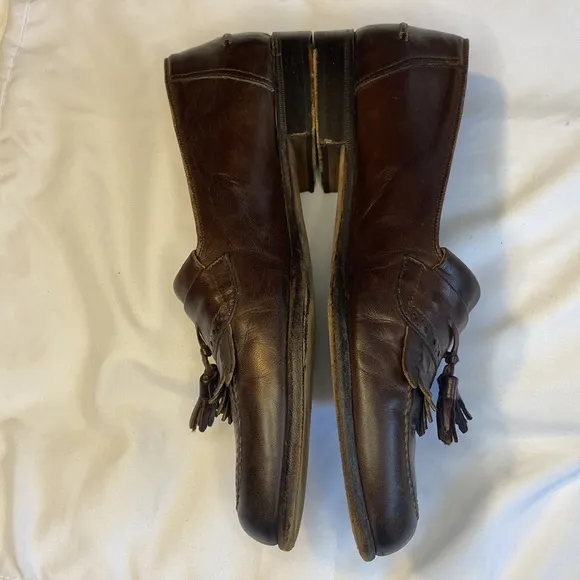 Bally Leather Tassel Accent Loafers