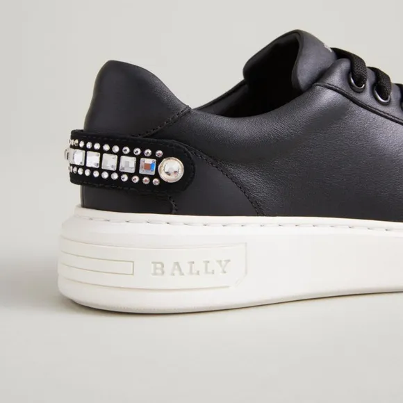 Bally Malya Women's Black Calf Plain Sneakers Size 7.5
