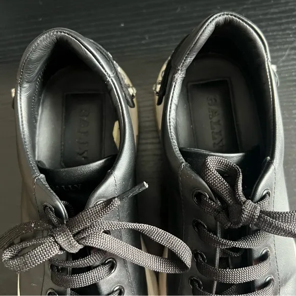 Bally Malya Women's Black Calf Plain Sneakers Size 7.5