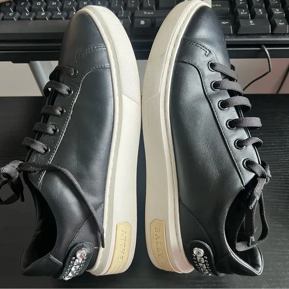 Bally Malya Women's Black Calf Plain Sneakers Size 7.5