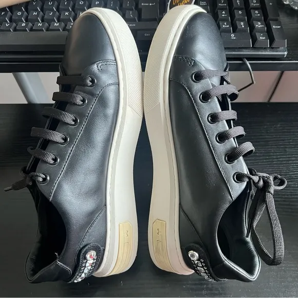 Bally Malya Women's Black Calf Plain Sneakers Size 7.5