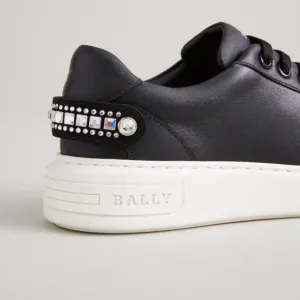 Bally Malya Women's Black Calf Plain Sneakers Size 7.5