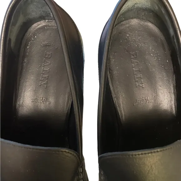 Bally of Switzerland Black Leather Slip On Loafers Size 12