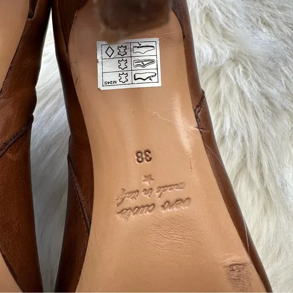 Barneys New York Western Stiletto Leather Ankle Boots in Brown Size 38