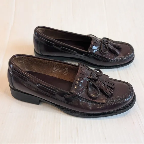 BASS Peak Men's Brown Leather Tasseled Loafers Size 7