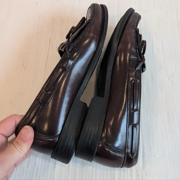 BASS Peak Men's Brown Leather Tasseled Loafers Size 7