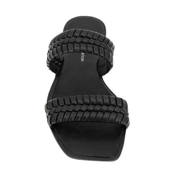BCBGeneration Women's Lara Flat Slide Sandals Black Size 8