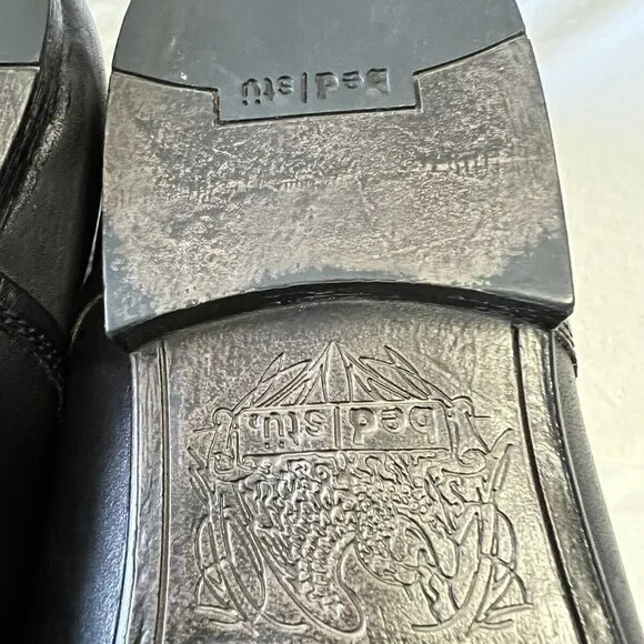 Bed Stu Leather Derby Loafers Oxfords Lace Up Casual Black Size 12