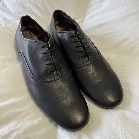 Bed Stu Leather Derby Loafers Oxfords Lace Up Casual Black Size 12