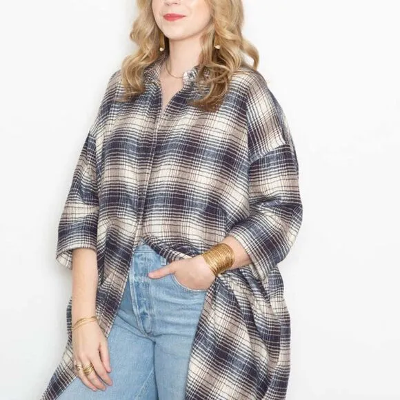 Bellerose | Gladys Blue Shirt Dress Flannel Size 0 (Oversized)