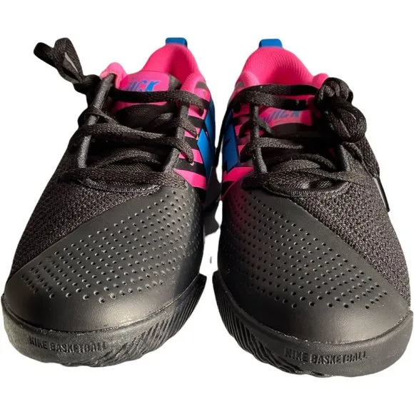 Big Kid Sneakers Size 5.5Y NIKE Team Hustle Quick 2 (GS) Black Blue-Pink