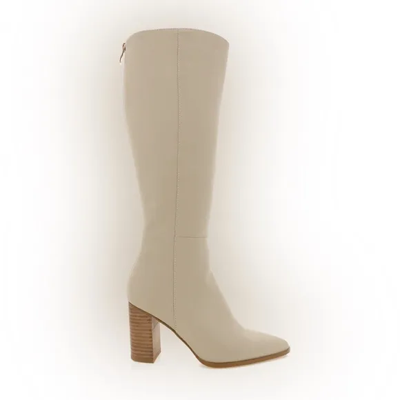Billini Vanessa Pointed-Toe Knee-High Boots, Cream, Size 9 (S13)​​​