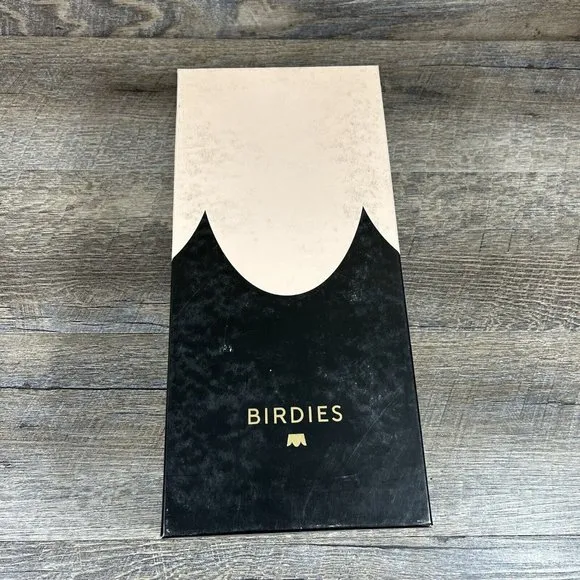 Birdies The Dove Fur Cuff Slip On Slide Slipper Onyx Black Mules Flats