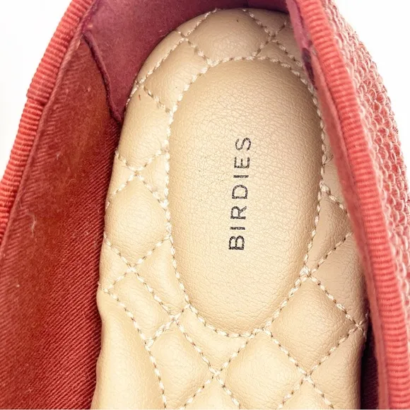 BIRDIES The Starling Coffee Woven Raffia Vegan Leather Slip On Flats, Size 6.5