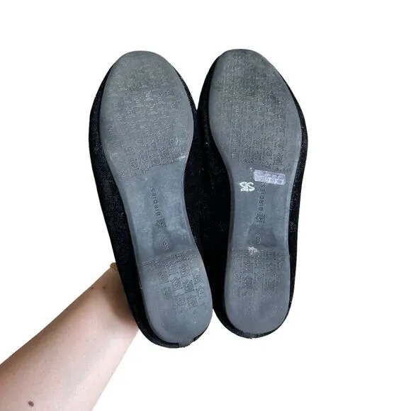 Birdies The Starling Flats in Black Velvet Size 9