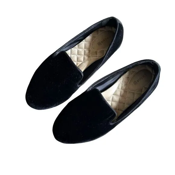 Birdies The Starling Flats in Black Velvet Size 9