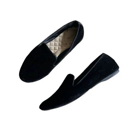 Birdies The Starling Flats in Black Velvet Size 9