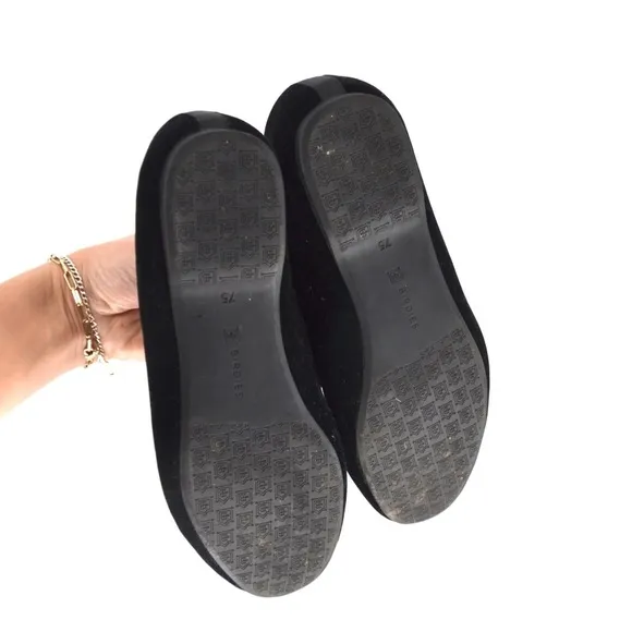 Birdies The Starling Velvet Smoking Slipper Loafers Slip On Flats Black Size 7.5
