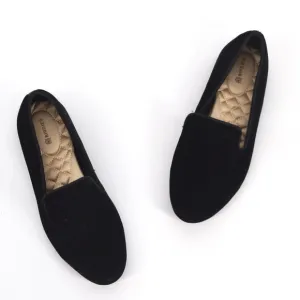 Birdies The Starling Velvet Smoking Slipper Loafers Slip On Flats Black Size 7.5