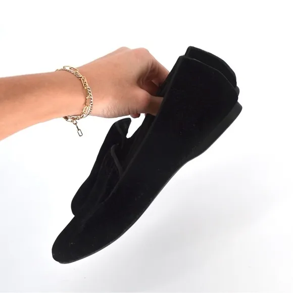 Birdies The Starling Velvet Smoking Slipper Loafers Slip On Flats Black Size 7.5