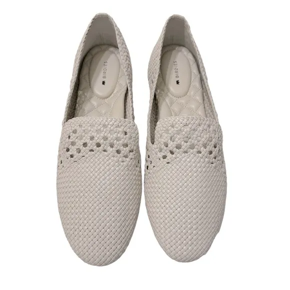 Birdies The Starling Woven White Loafer Flats Size 10