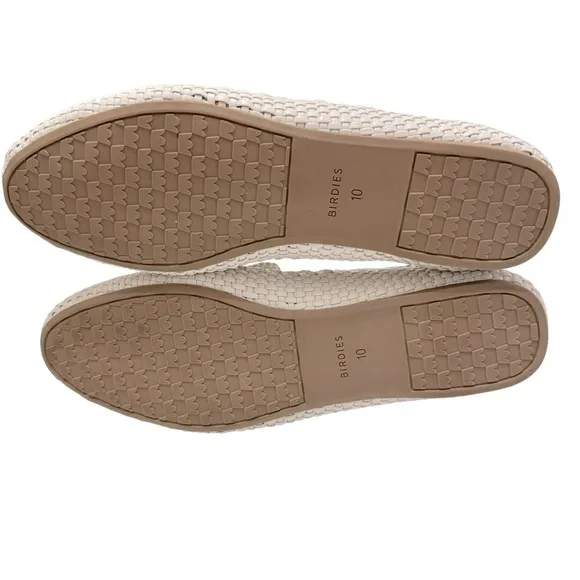 Birdies The Starling Woven White Loafer Flats Size 10