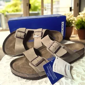Birkenstock Arizona Soft Footbed Leather Two Strap By Buckle Sandals