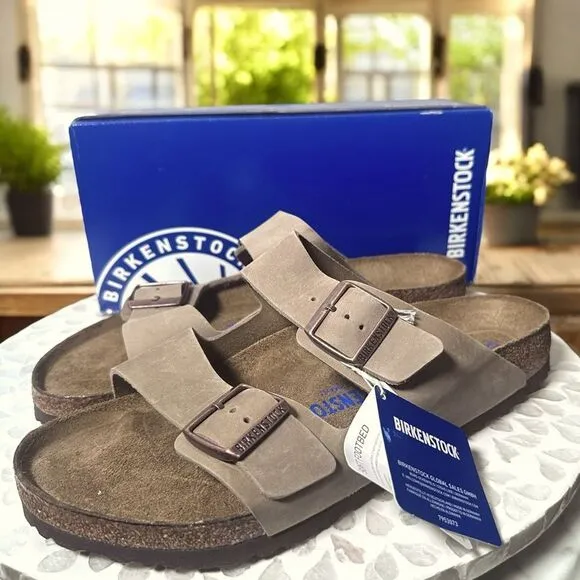 Birkenstock Arizona Soft Footbed Leather Two Strap By Buckle Sandals