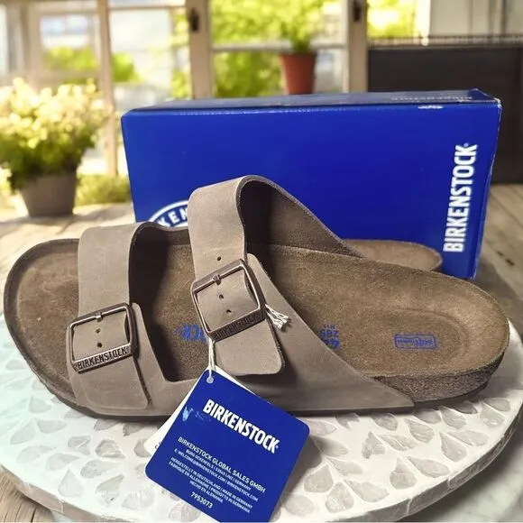 Birkenstock Arizona Soft Footbed Leather Two Strap By Buckle Sandals