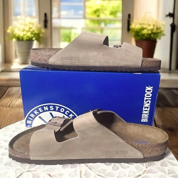 Birkenstock Arizona Soft Footbed Leather Two Strap By Buckle Sandals
