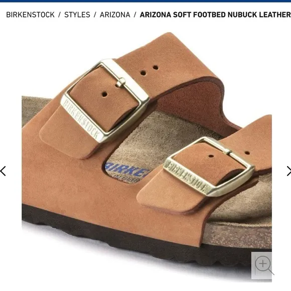 Birkenstock Arizona Soft Footbed Nubuck Leather Sandals Pecan Brown 40 9 / 9.5