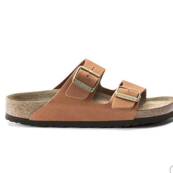 Birkenstock Arizona Soft Footbed Nubuck Leather Sandals Pecan Brown 40 9 / 9.5