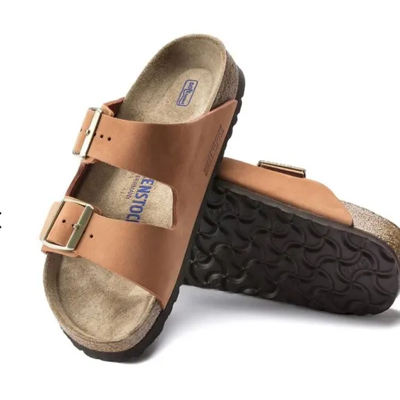 Birkenstock Arizona Soft Footbed Nubuck Leather Sandals Pecan Brown 40 9 / 9.5
