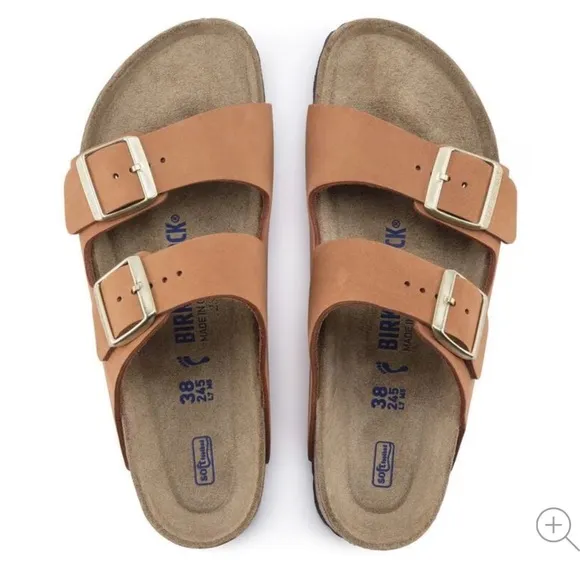 Birkenstock Arizona Soft Footbed Nubuck Leather Sandals Pecan Brown 40 9 / 9.5