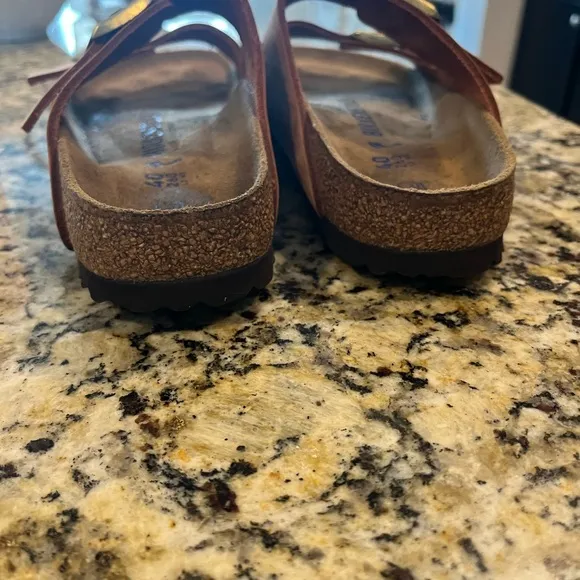 Birkenstock Arizona Soft Footbed Nubuck Leather Sandals Pecan Brown 40 9 / 9.5