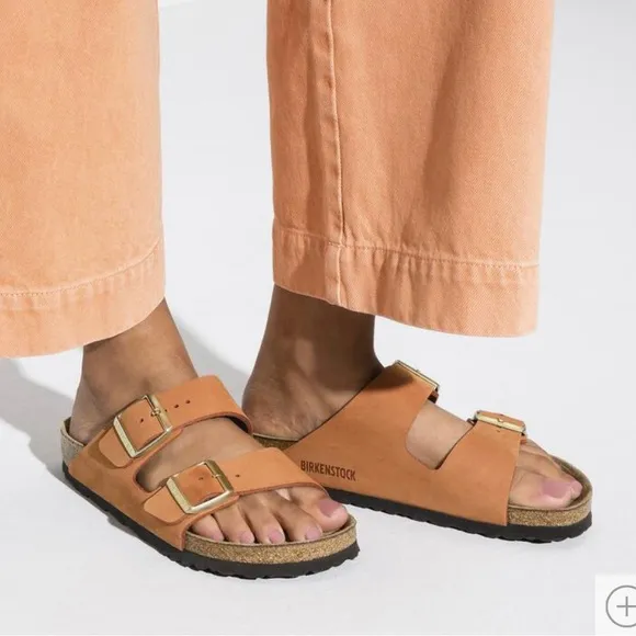 Birkenstock Arizona Soft Footbed Nubuck Leather Sandals Pecan Brown 40 9 / 9.5
