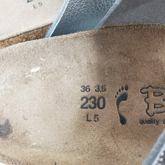 Birkenstock Birkis Metallic Silver Tahiti Sandal Size 5