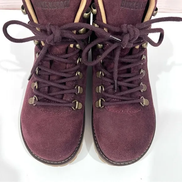 Birkenstock Jackson Ochre Burgundy Leather Lace Up Hiking Mountain Boots