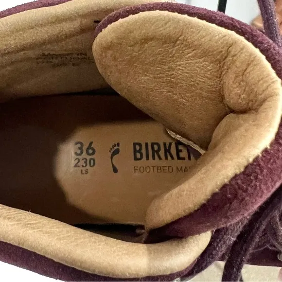 Birkenstock Jackson Ochre Burgundy Leather Lace Up Hiking Mountain Boots