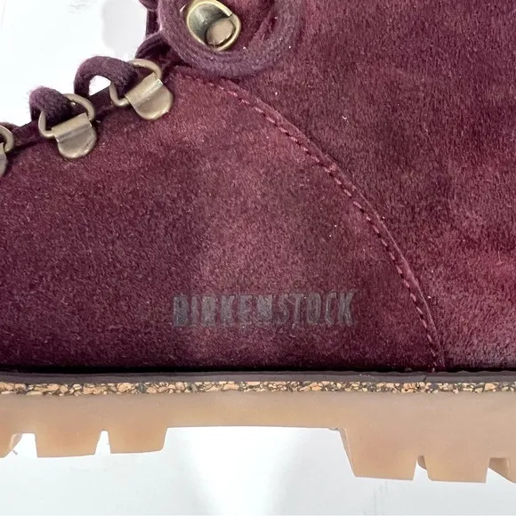 Birkenstock Jackson Ochre Burgundy Leather Lace Up Hiking Mountain Boots