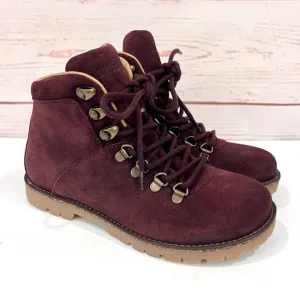 Birkenstock Jackson Ochre Burgundy Leather Lace Up Hiking Mountain Boots