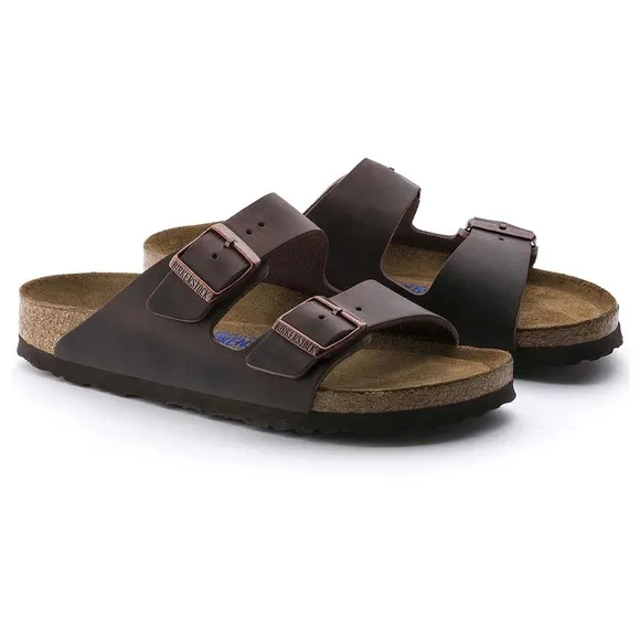 Birkenstock Men's Arizona soft footbed Brown oiled leather Habana Sandals New