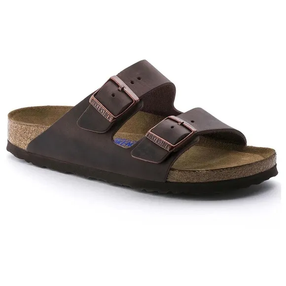 Birkenstock Men's Arizona soft footbed Brown oiled leather Habana Sandals New
