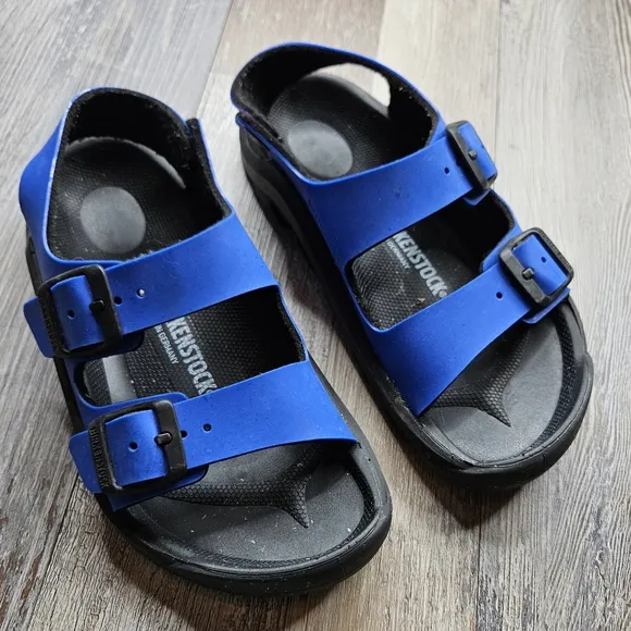 Birkenstock Sandals Bright Blue Size 31 Mogami Birko-Flor Youtu 13