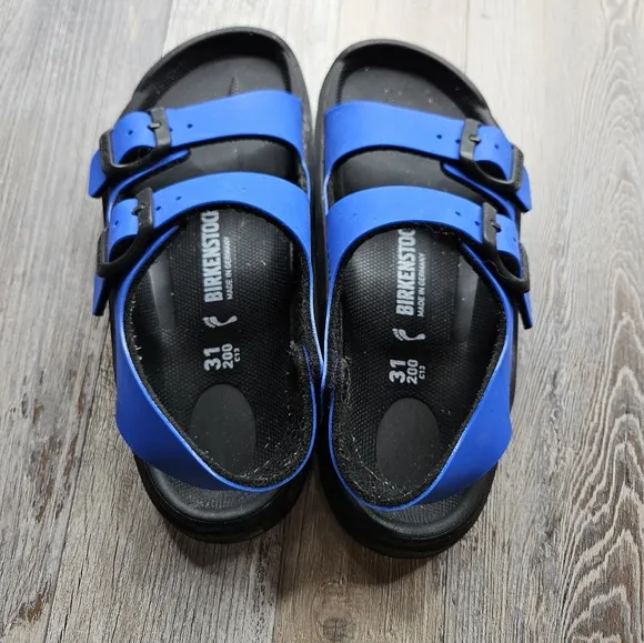 Birkenstock Sandals Bright Blue Size 31 Mogami Birko-Flor Youtu 13