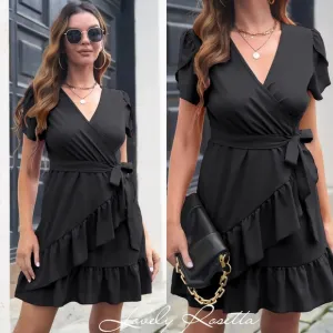 Black Tied Wrap Dress